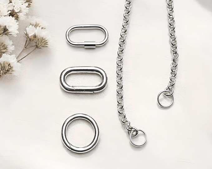 Rolo Charm Clasp Necklace | 3 clasp options | 925 Silver Heavy-Plate