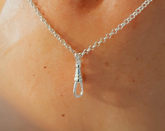 Sterling Silver Swivel Clasp Necklace | rolo chain, 3mm Wide