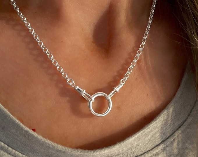 Silver Triple Clasp Rolo Chain | 2 silver metal options