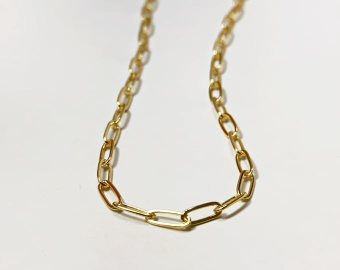 Gold Paperclip Chain | 14k Heavy-Plate | 3.5mm