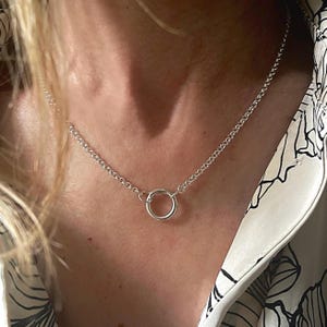Sterling Silver Rolo Charm Clasp Necklace | Add Your Own Charms afbeelding 6