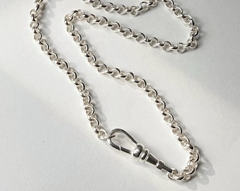 Sterling Silver Large Swivel Clasps Chain | rolo chain 4mm