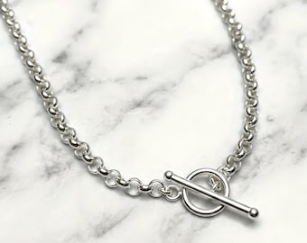 Rolo Toggle Necklace | 925 Silver Heavy-Plate