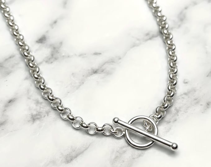 Rolo Toggle Necklace | 925 Silver Heavy-Plate