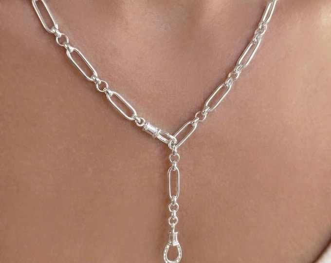925S Double Clasp Trombone Chain | solid sterling silver