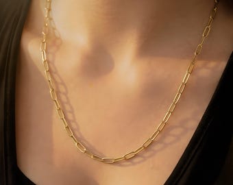 Minimalist Paperclip Chain | 14k Gold Heavy-Plate | 3.5mm