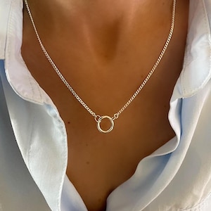 Collar con colgante de plata de ley / Cadena tipo curb de 2,2 mm imagen 1