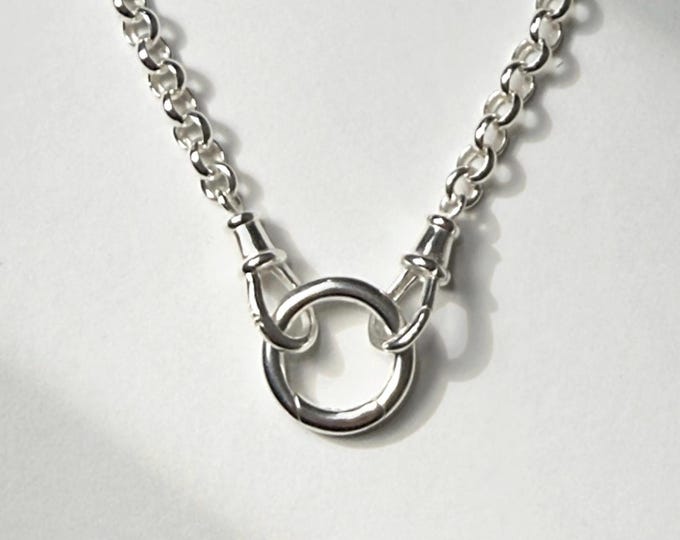 Sterling Silver Convertible Rolo Chain | 3-clasp combination