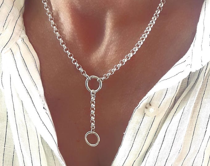 Sterling Silver Rolo Chain Necklace | Double Clasp | 2 chain width options