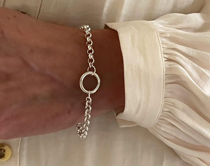 Charm Clasp Rolo Chain Bracelet | add your own charms | 925 sterling silver | 4mm width