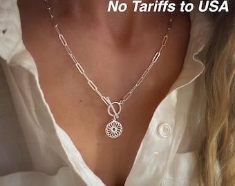 925S Paperclip Toggle Necklace | NO TARIFFS | 925 sterling silver | 3.5x9mm links