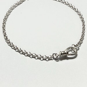 Sterling Silver Rolo Chain Bracelet or Anklet | swivel clasp image 9