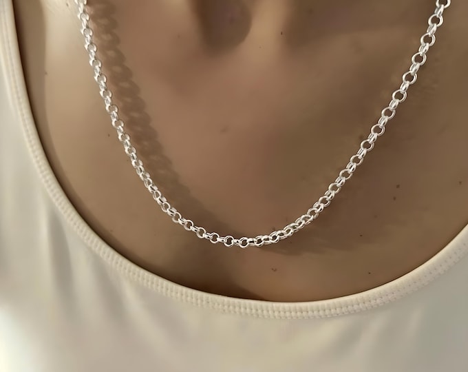 Silver Rolo Chain Necklace | 2 width + metal options
