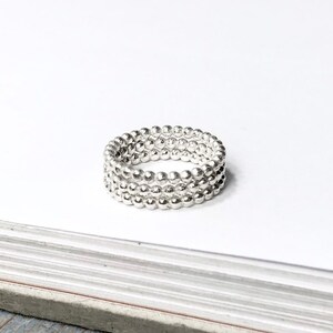 925 Silver Bead Ring stacking ball ring 925 sterling silver image 4