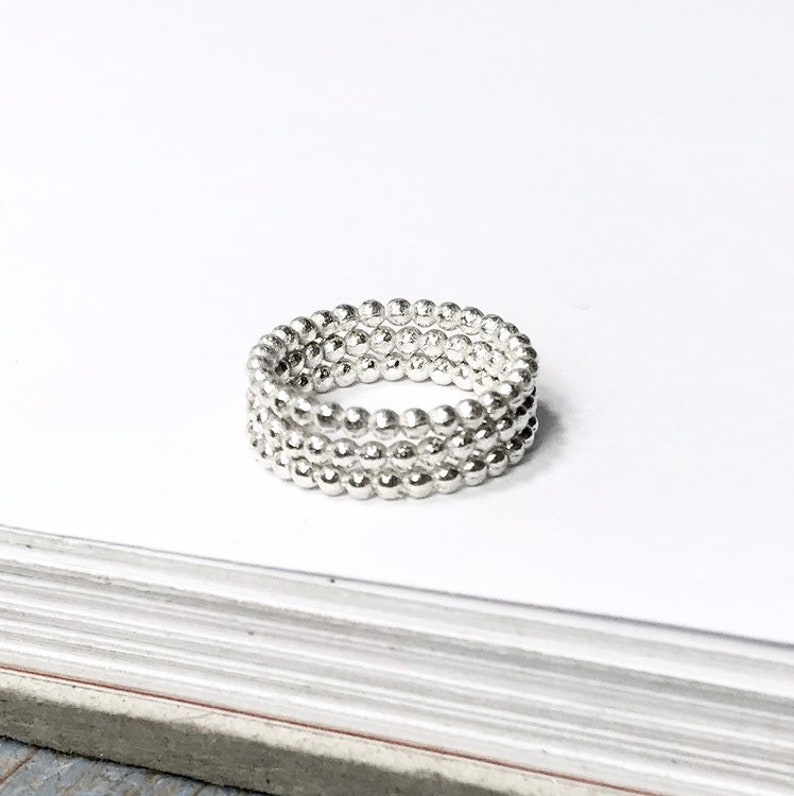 925 Silver Bead Ring stacking ball ring 925 sterling silver image 4