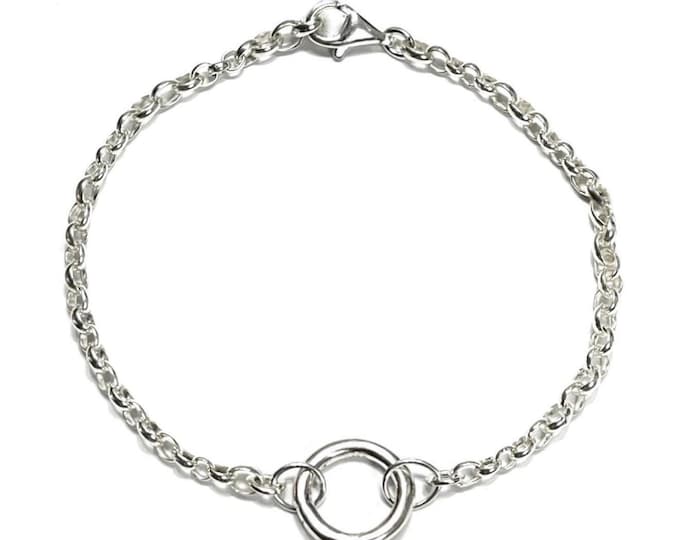 Sterling Silver Rolo Bracelet | Charm Clasp | 2.5mm width chain