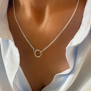 Collar con colgante de plata de ley / Cadena tipo curb de 2,2 mm imagen 3