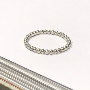 925 Silver Bead Ring stacking ball ring 925 sterling silver image 1