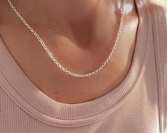 Silver 3mm Rolo Chain | 2 metal options | minimalist layering necklace