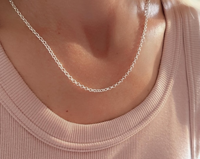 Silver 3mm Rolo Chain | 2 metal options | minimalist layering necklace
