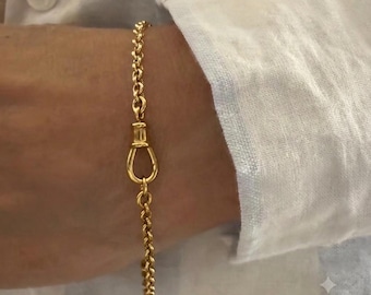 Gold Rolo Chain Bracelet or Anklet | swivel clasp | 14k premium gold plate
