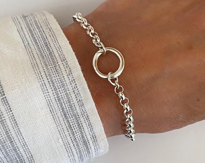 Rolo Charm Keeper Bracelet | 925 sterling silver | 4mm width