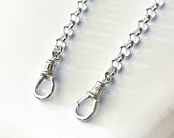 Sterling Silver Albert Clasp Rolo Chain | Charm Necklace, 3.5mm
