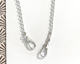 Sterling Silver Rolo Chain Necklace | Double Albert Clasps