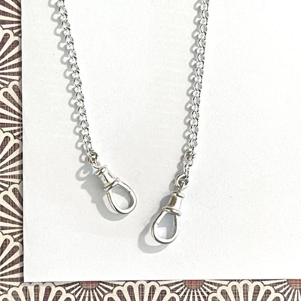 Sterling Silver Rolo Chain Necklace | Double Swivel Albert Clasps | 3mm chain