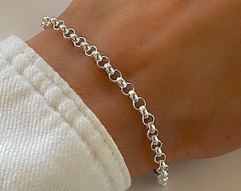 S925 Rolo Chain Bracelet | 925 sterling silver | 4mm width
