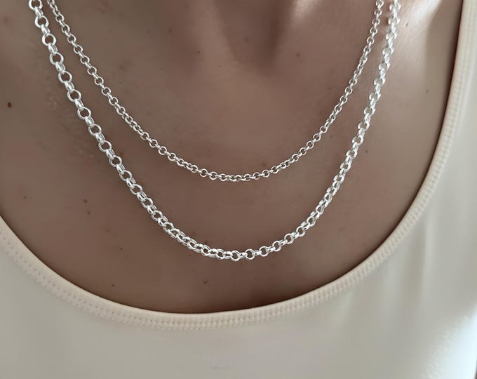 Silver Rolo Chain Necklace | 2 width + metal options