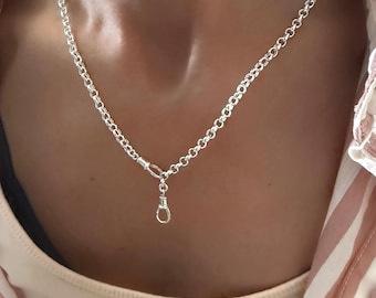 Sterling Silver Swivel Clasp Rolo Chain | 4mm wide chain