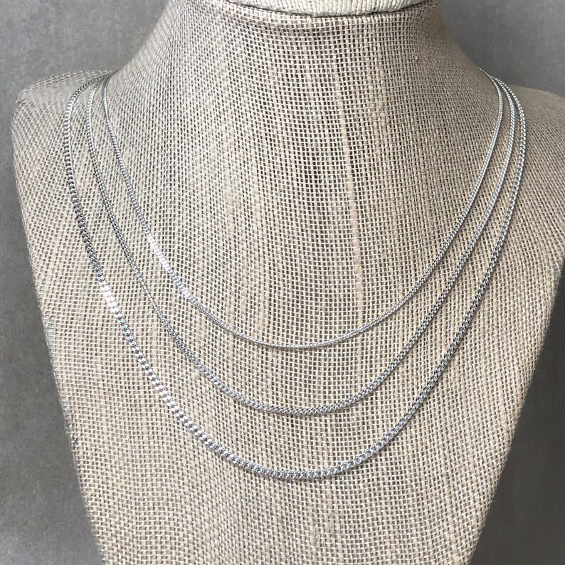 Womens Silver Necklace Pendant Chain Layering Necklace Etsy Canada