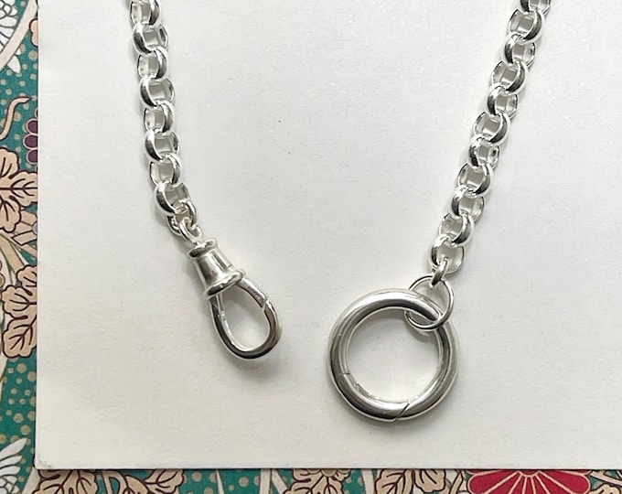 Sterling Silver Rolo Necklace | Double Clasp Chain