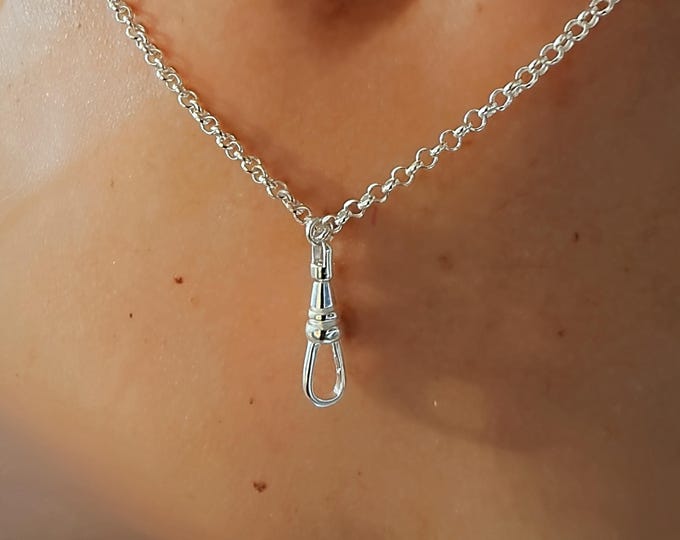 Sterling Silver Swivel Clasp Necklace | rolo chain, 3mm Wide