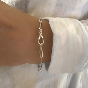 Silver Swivel Clasp Bracelet | Paperclip Chain