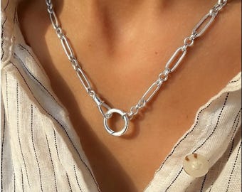 Sterling Silver Double Clasp Trombone Chain | adjustable length