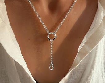 Rolo Double Clasp Necklace | removable extension | 925 silver heavy-plate