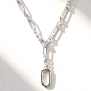 Sterling Silver Trombone Chain | carabiner + swivel clasp