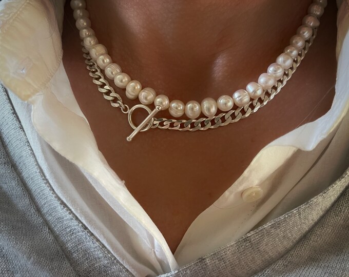 Genuine Pearl Necklace | adjustable length | gift for her