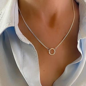 Collar con colgante de plata de ley / Cadena tipo curb de 2,2 mm imagen 6