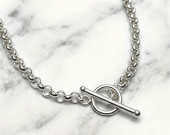 Rolo Toggle Necklace | 925 Silver Heavy-Plate