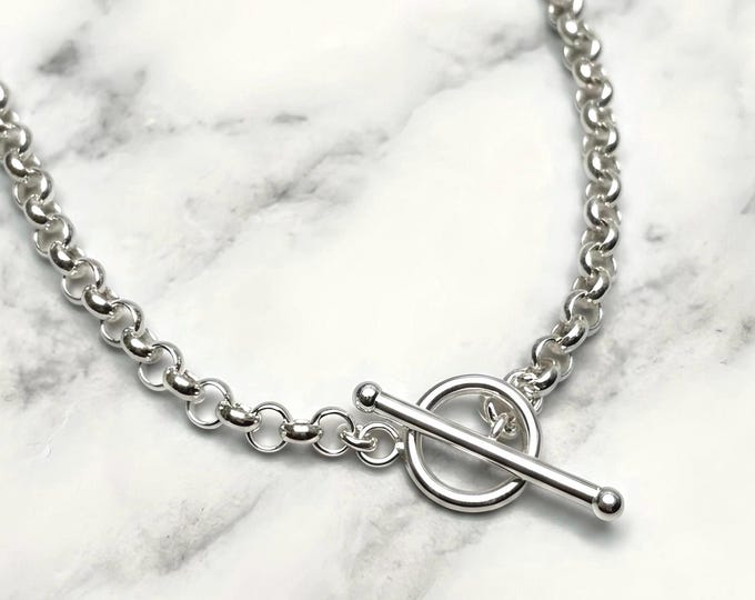 Rolo Toggle Necklace | 925 Silver Heavy-Plate