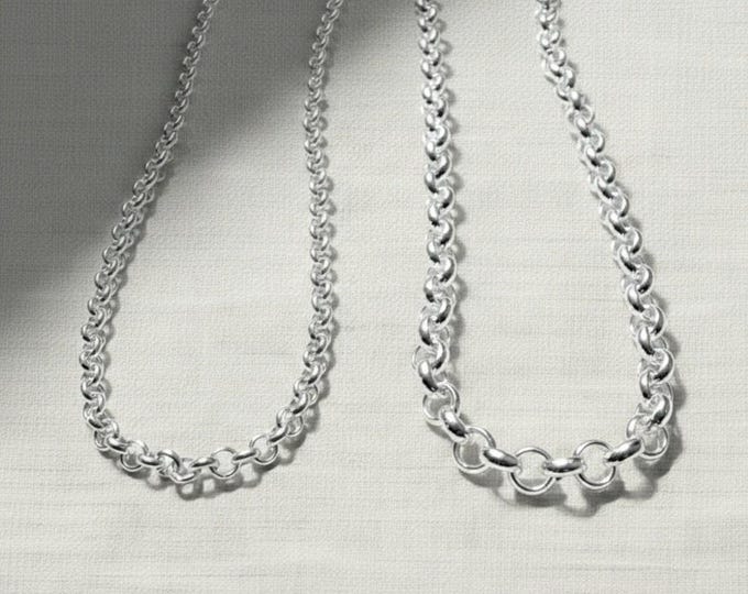 Rolo Chain Necklace | 2 width options | 925 Silver Heavy-Plate