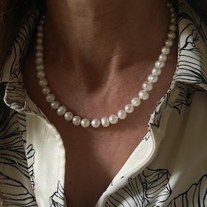 Pearl Toggle Clasp Necklace | 925 Sterling Silver | Gift for
