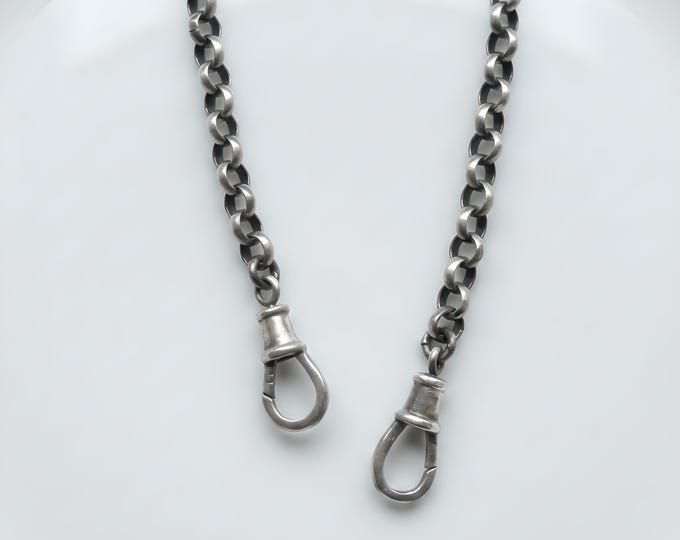 Sterling Silver Oxidized Rolo Chain | Double Swivel Clasp