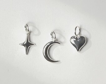 Star, Heart, Moon Charms | 2 metal options