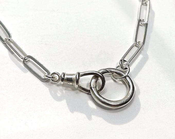925S Swivel + Charm Clasp Necklace | 3.5mm Paperclip Chain