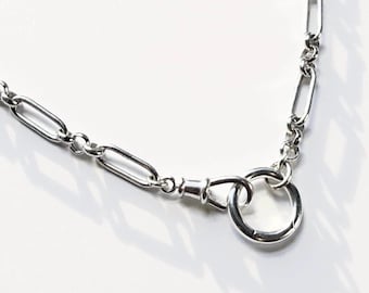 Sterling Silver Double Clasp Trombone Chain | adjustable length