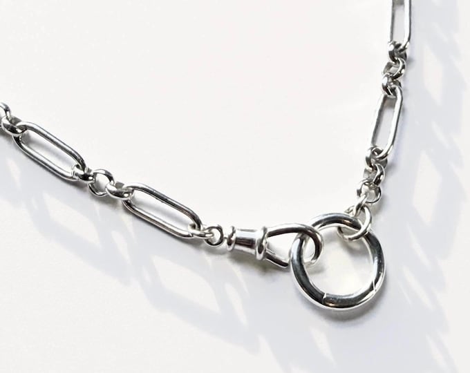 Sterling Silver Double Clasp Trombone Chain | adjustable length